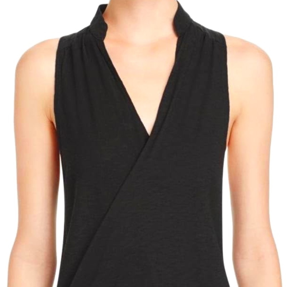 NWT Michelle by Comune Atwater Sleeveless Hi-Lo Black Shirt with Collar Size S
